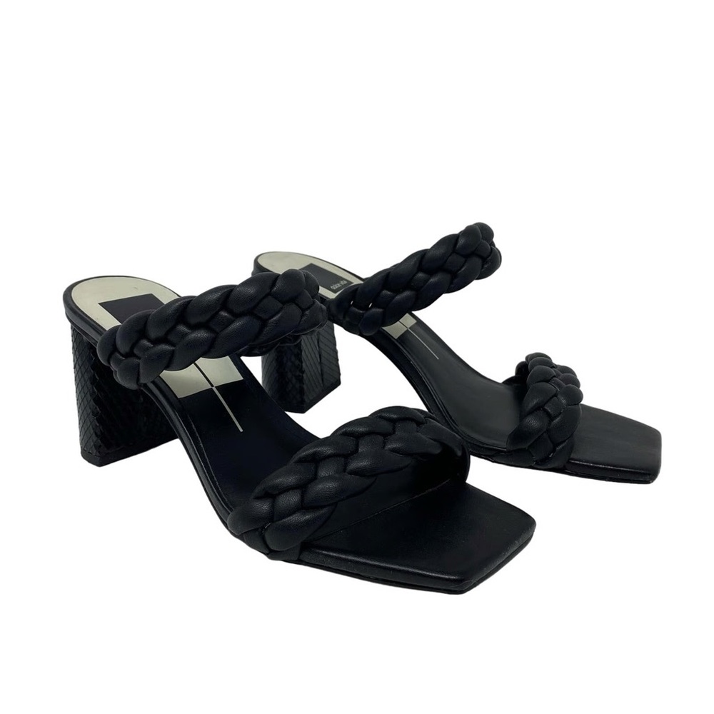 Dolce Vita Black Braided Heeled Sandals